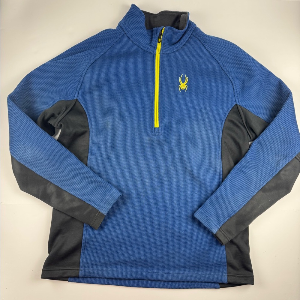 Spyder Black and Blue Fleece Pullover size Large